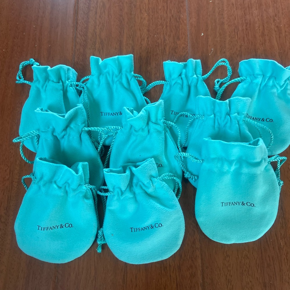 Ten (10) original Tiffany Pouches, like new!